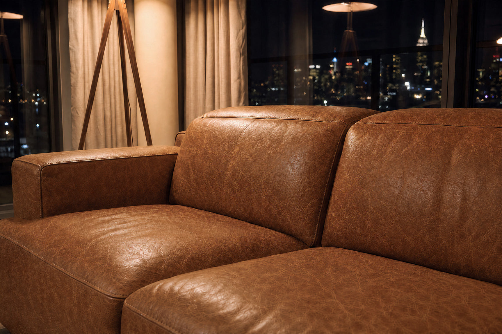 Valentina Distressed Leather Recliner Sofa