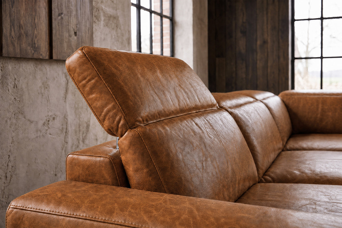 Valentina Distressed Leather Recliner Sofa