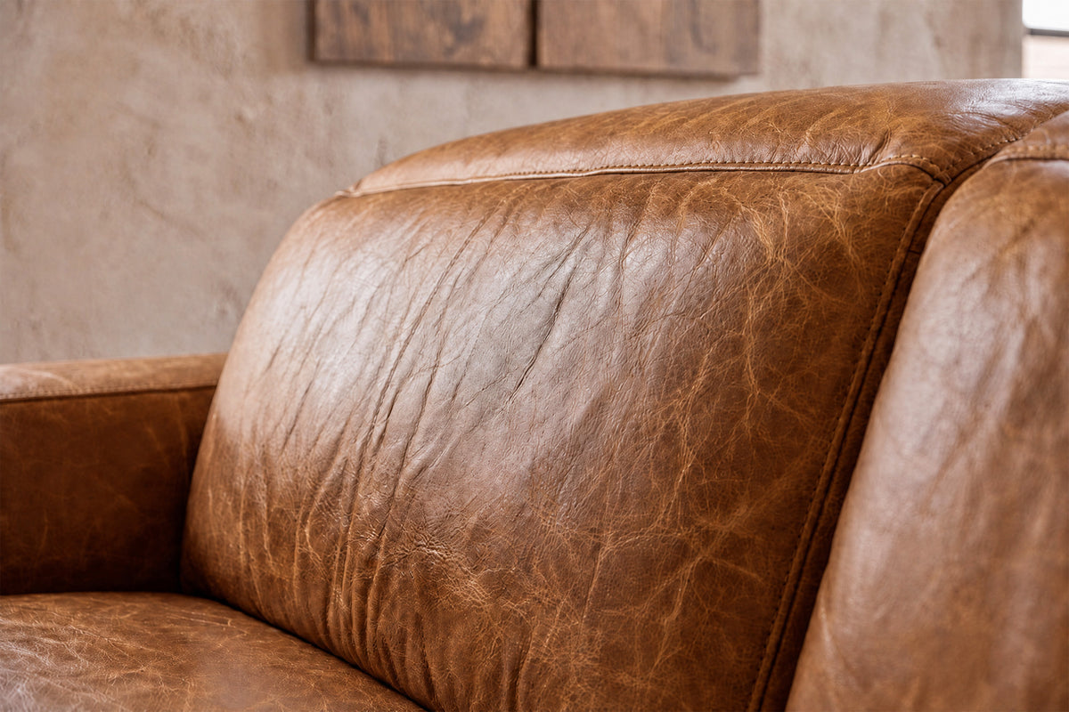 Valentina Distressed Leather Recliner Sofa