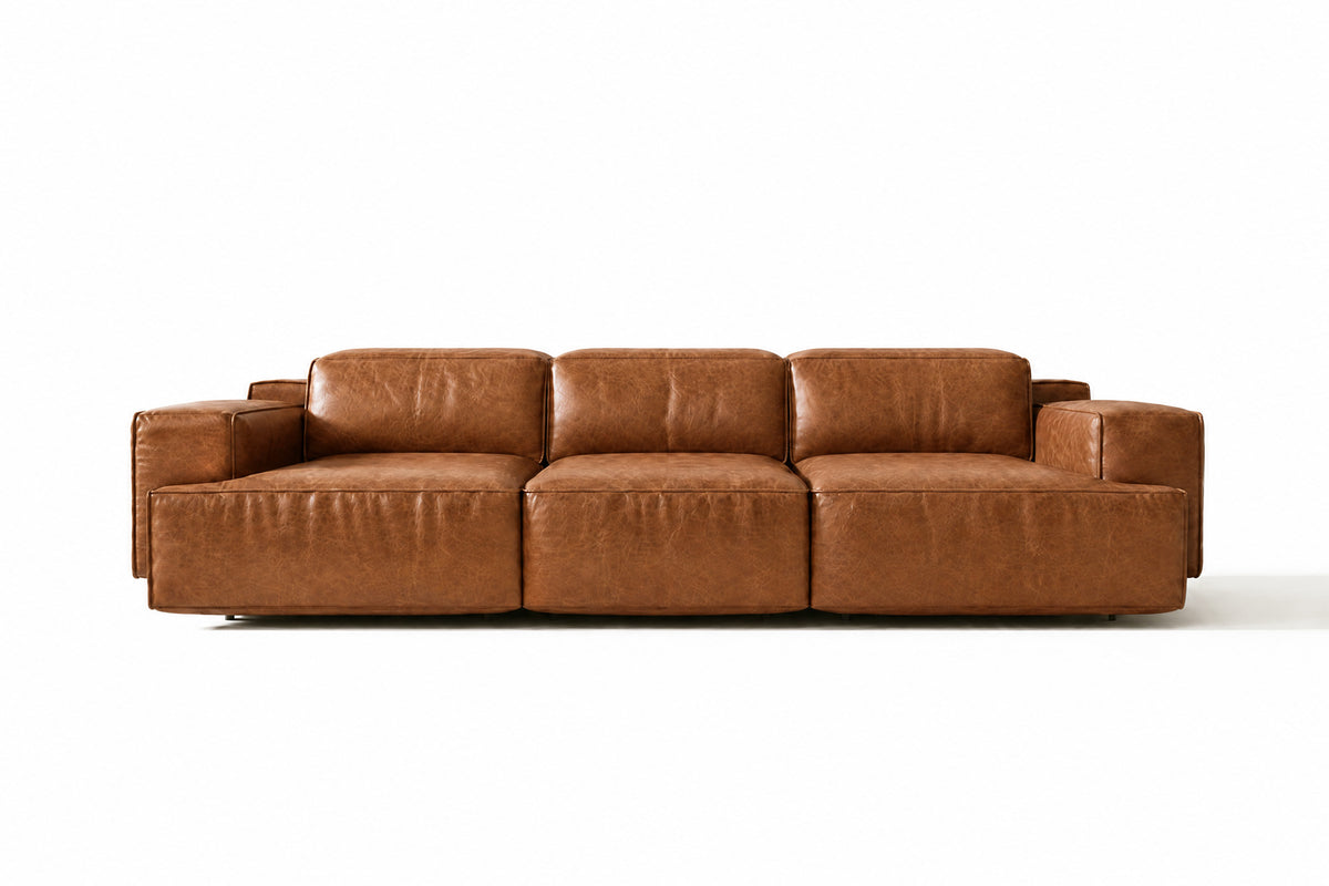 Valentina Distressed Leather Recliner Sofa