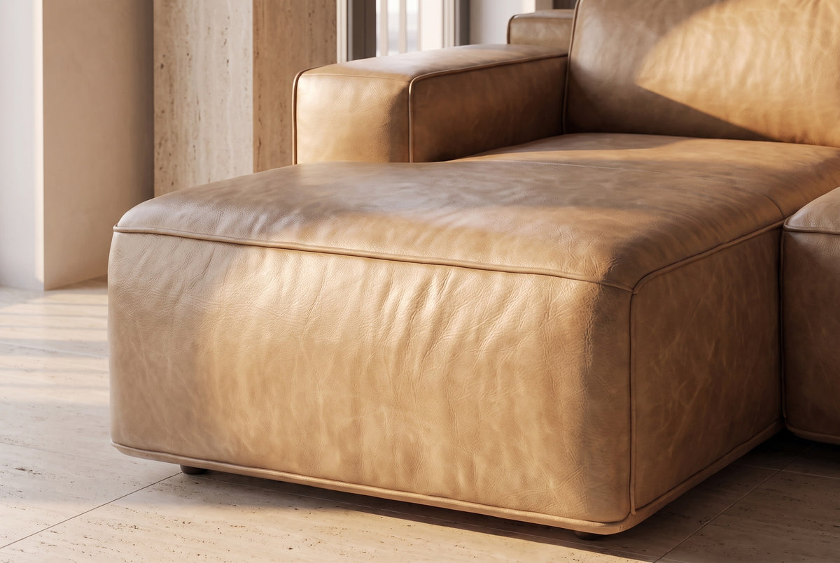 Valentina Distressed Leather Recliner Sectional Sofa