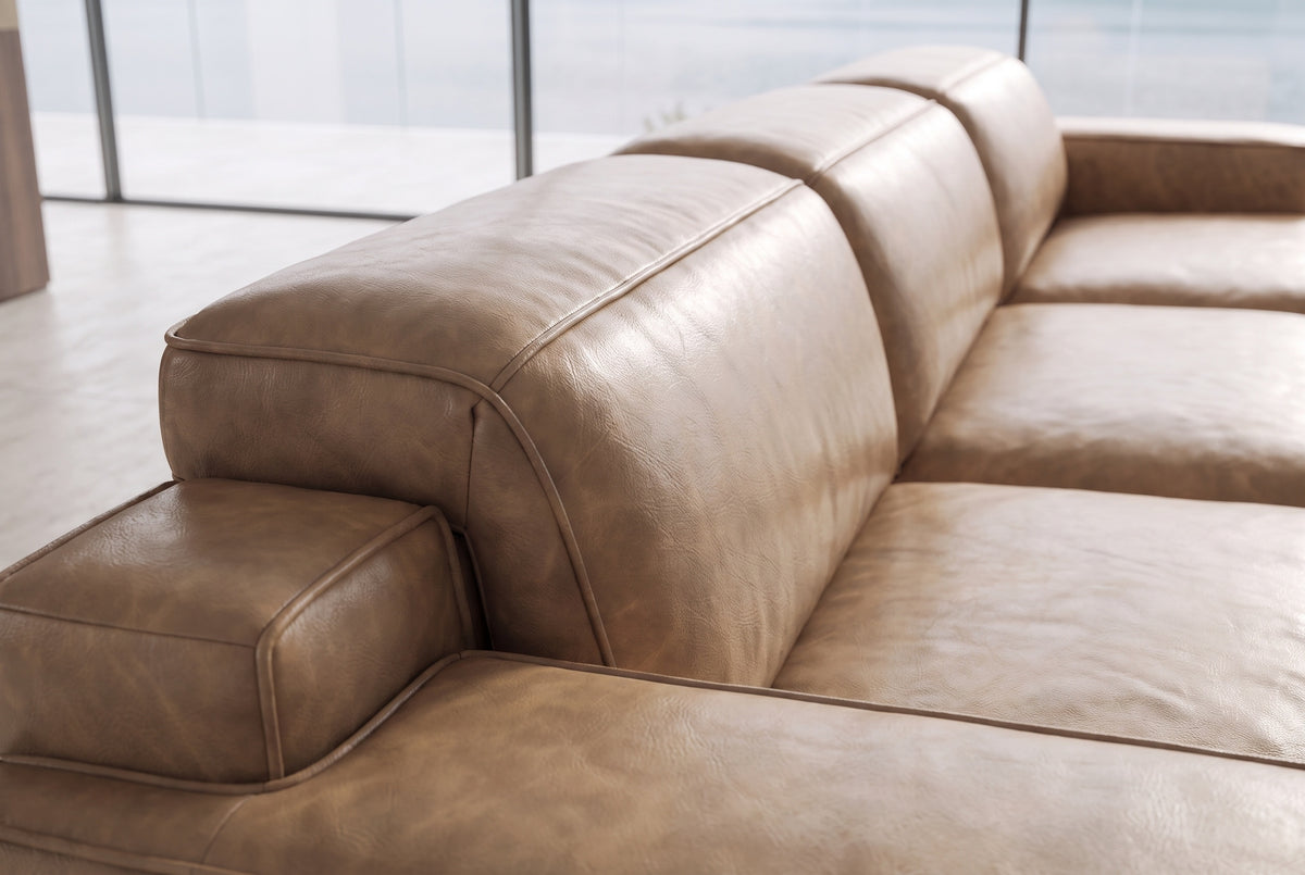 Valentina Distressed Leather Recliner Sectional Sofa