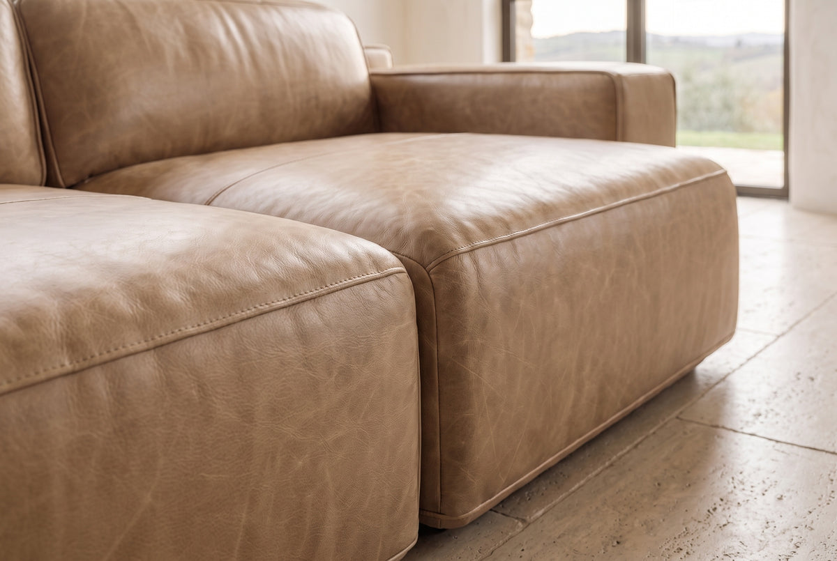 Valentina Distressed Leather Recliner Sectional Sofa