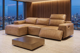 Valentina Distressed Leather Recliner Sectional Sofa