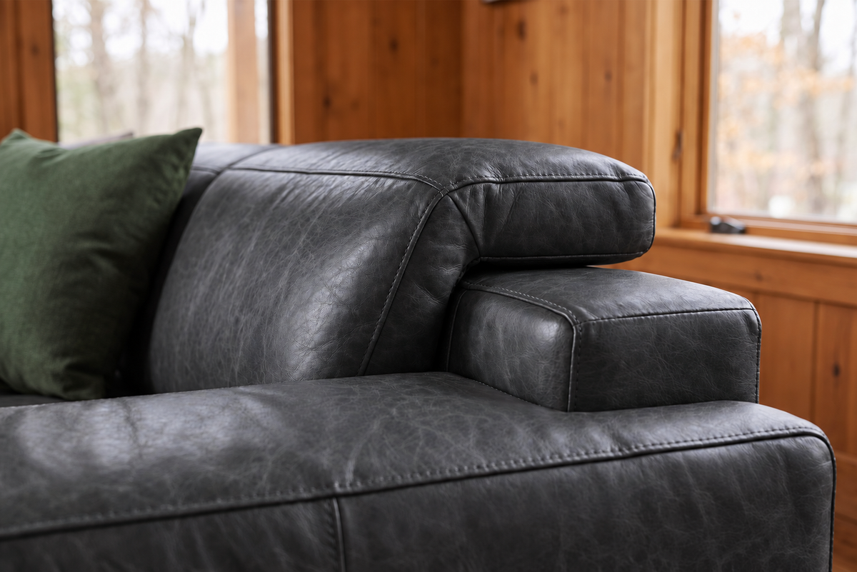 Valentina Distressed Leather Recliner Sectional Sofa
