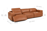 Valentina recliner Sofa in distressed Italian aniline leather