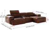 Valentina Distressed Leather Recliner Sectional Sofa