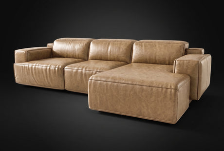 Valentina Distressed Leather Recliner Sectional Sofa