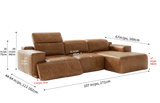 Valentina Distressed Leather Recliner Sectional Sofa