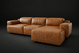 Valentina Distressed Leather Recliner Sectional Sofa