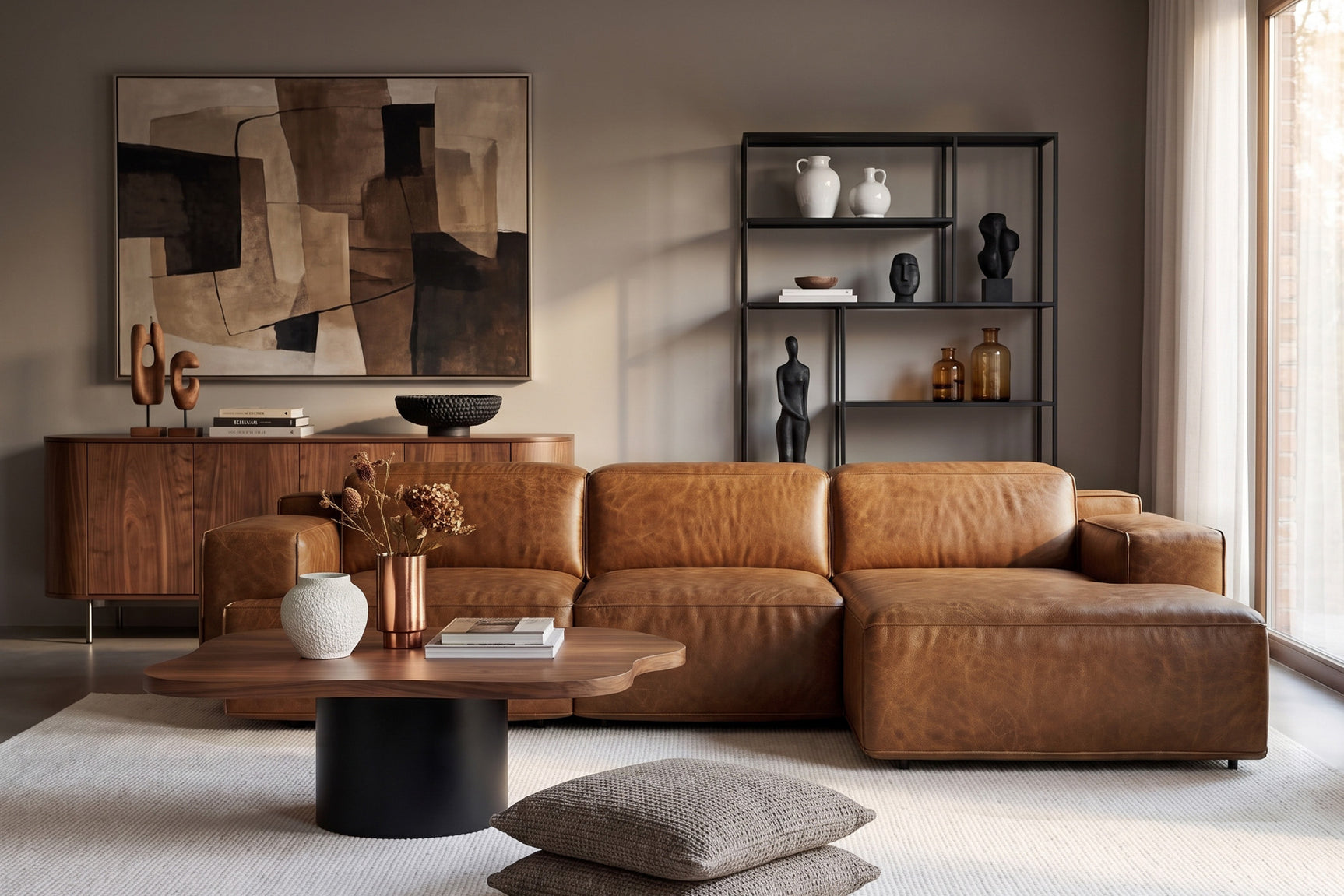 Valentina Distressed Leather Recliner Sectional Sofa