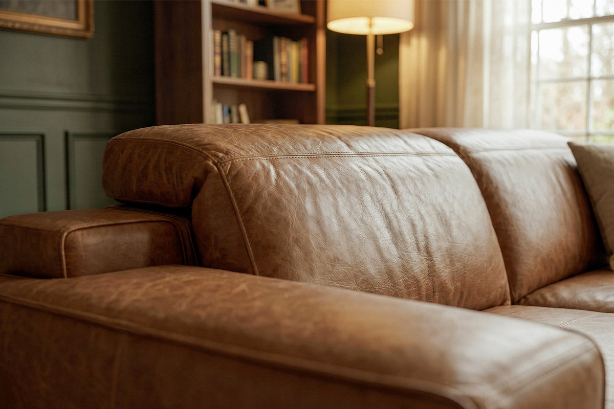 Valentina Distressed Leather Recliner Sectional Sofa