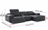 Valentina Distressed Leather Recliner Sectional Sofa