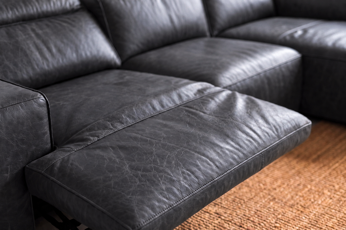 Valentina Distressed Leather Recliner Sectional Sofa