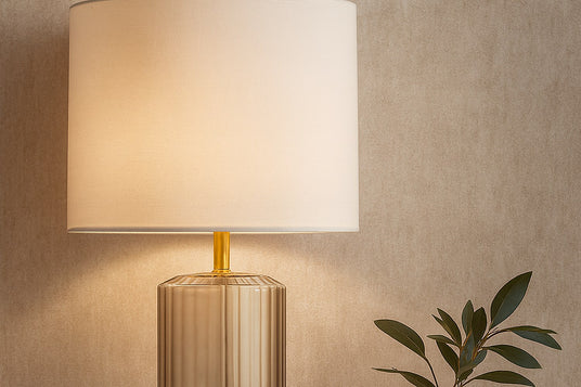 Valeria Ribbed Frosted Glass Table Lamp - A Soft Evening Glow