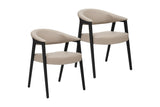 Set of two Vance mushroom faux leather dining armchairs