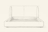 Pencil drawing of the Varenna bed traced from the front view