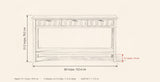 Velletri dimensions: 60 in wide, 31.2 in high, 15.7 in deep, shelf 5.5 in off the floor