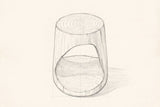 Pencil drawing of the Venzone side table traced from the front view