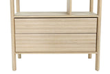 Close-up of Vesper's two hardware-free drawers and slim legs