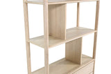 Close-up of Vesper's open shelves and staggered dividers