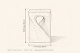 Vicenza dimensions: 11.75 in wide and deep, 16 in high