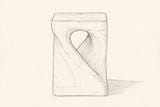 Pencil drawing of the Vicenza side table, front view
