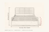 Vinci bed dimensions: Queen 62.2 in wide, 36.9 in high, footboard 22.7 in high, 83.1 in long