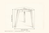 Vipiteno dimensions: 23.25 in wide, 22.25 in deep, 22 in high