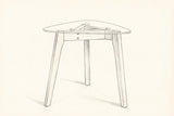 Pencil drawing of the Vipiteno side table, front view