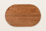The Visso top seen from above in Pecan: short straight sides and big round ends