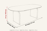 Visso dimensions on a pencil sketch of the table: 83 in long, 39 in deep, 30 in high