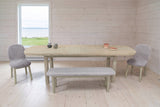 Vitorchiano dining table opened to 102 in with both leaves in, in a Kamouraska farmhouse by the St. Lawrence