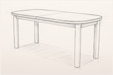 Pencil sketch of the Vitorchiano extension dining table, three-quarter view