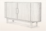 Pencil sketch of the Vitorchiano sideboard, three-quarter view