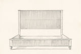Pencil drawing of the Volterra bed traced from the front view