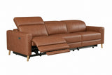 Elodie Distressed Italian Aniline Leather Dual Recliner Sofa