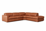 Clara Distressed Leather Recliner Sectional Sofa