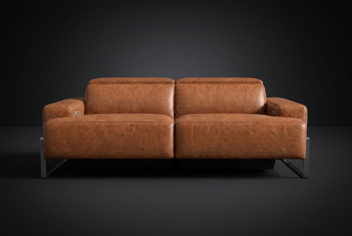 Valencia Melania Distressed Leather Recliner Sofa