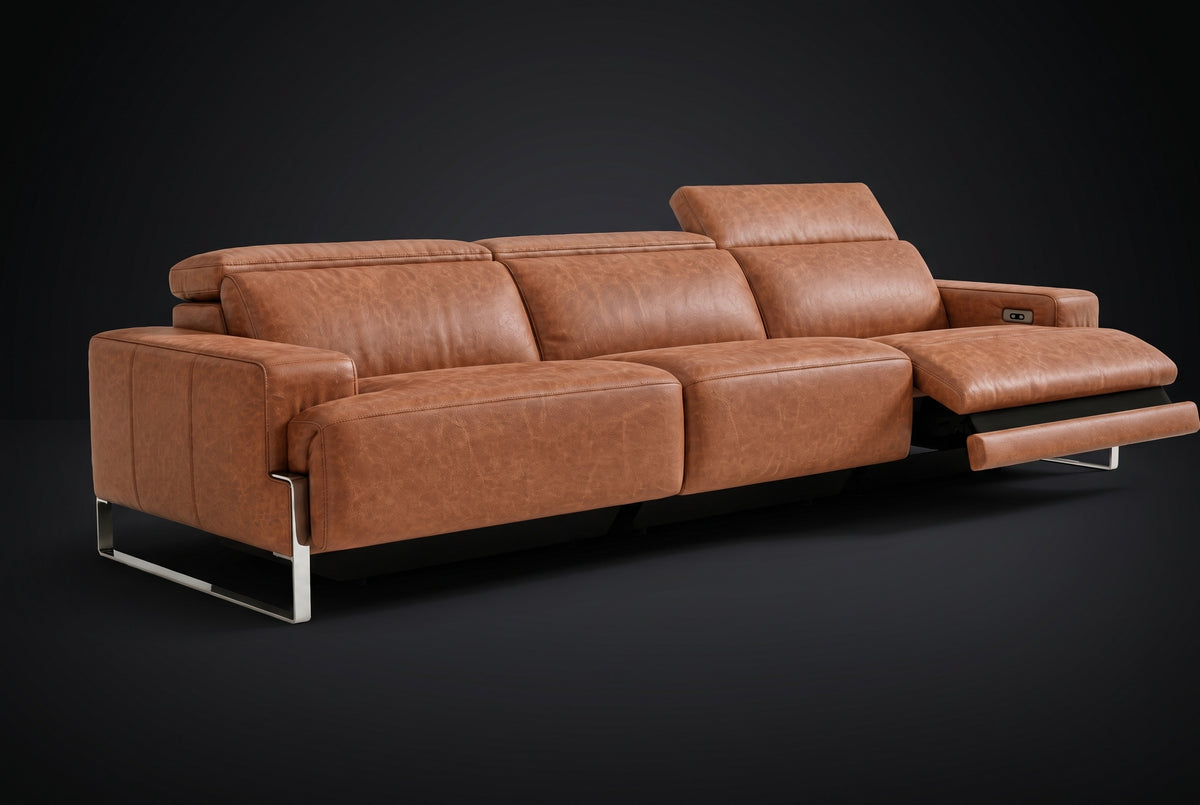 Valencia Melania Distressed Leather Recliner Sofa