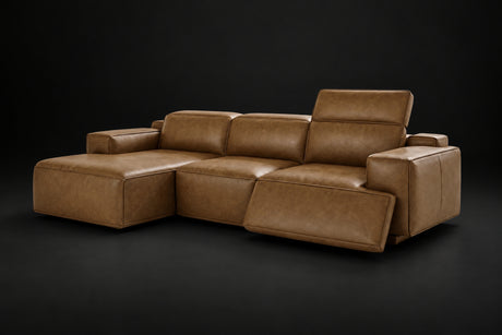 Valentina Distressed Leather Recliner Sectional Sofa