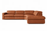 Clara Distressed Leather Recliner Sectional Sofa