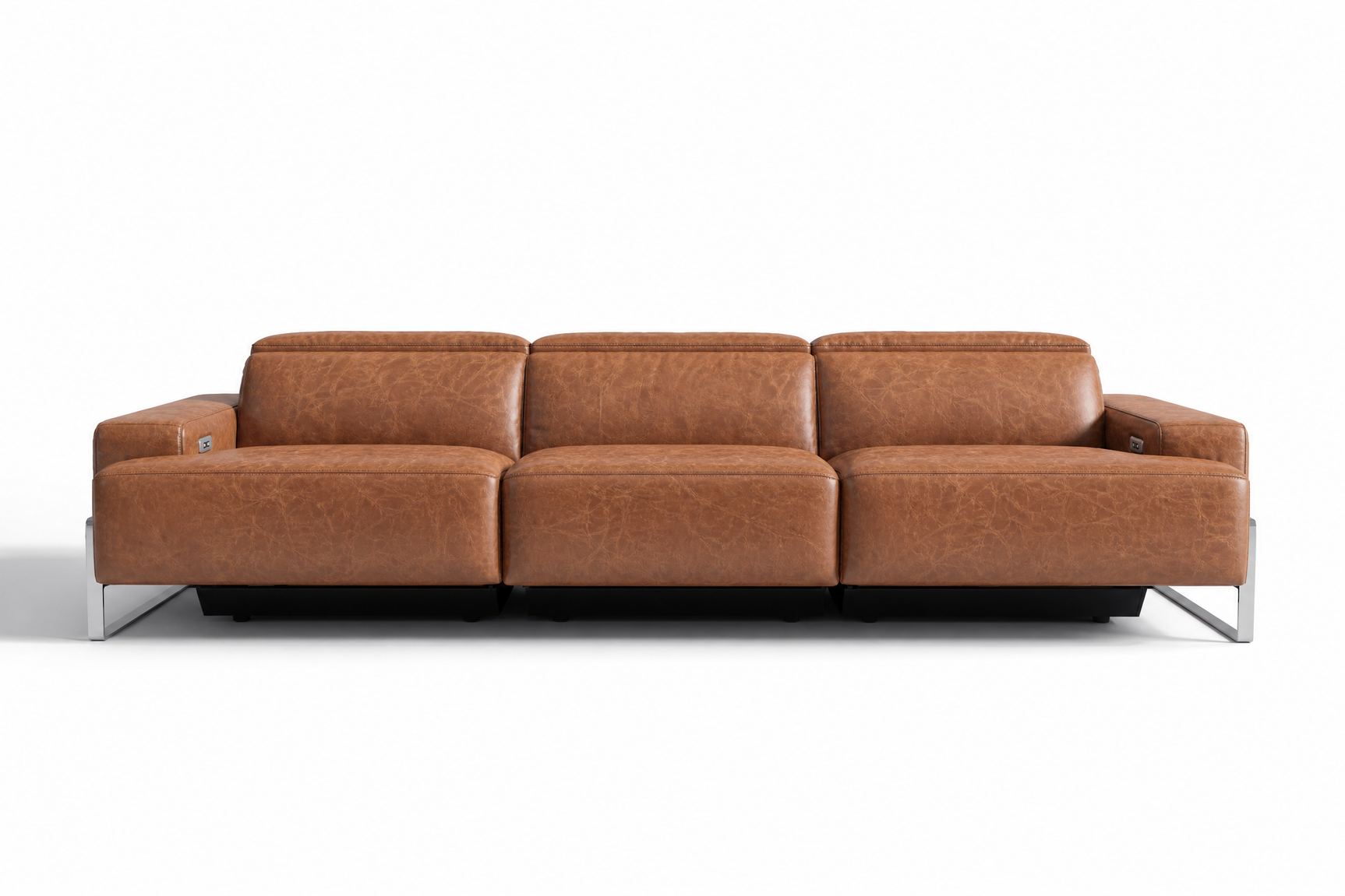 Melania Distressed Leather Recliner Sofa