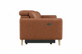 Elodie Distressed Italian Aniline Leather Dual Recliner Sofa