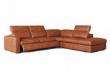 Clara Distressed Leather Recliner Sectional Sofa