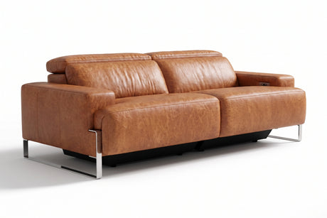 Melania Distressed Leather Recliner Sofa