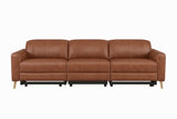 Elodie Distressed Italian Aniline Leather Dual Recliner Sofa