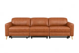 Elodie Distressed Italian Aniline Leather Dual Recliner Sofa