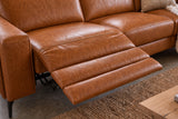Esther Distressed Italian Aniline Leather Corner Recliner Sectional Sofa
