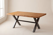 Wexford live edge dining table in honey-brown acacia